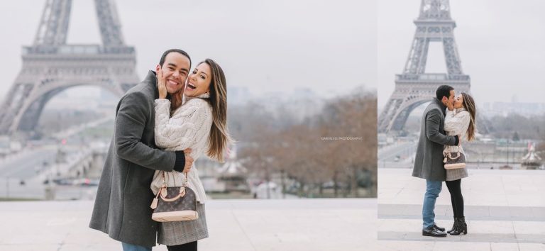 snowy paris photo shooting