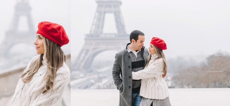 snowy paris photo shooting