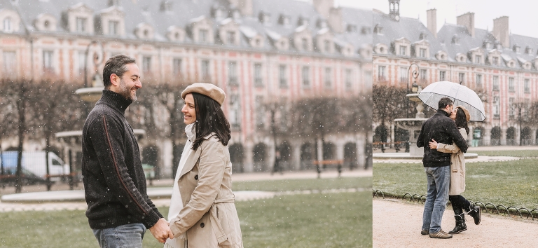 snowy family session paris